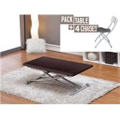 Table relevable Clever XL Weng + 4x Chaises Pegasso 