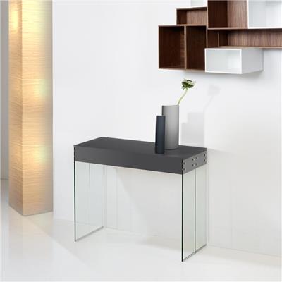 Console Extensible NEW YORK<br />Laqué Gris Anthracite