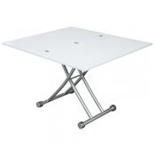 Table basse relevable Clever XL <br>Laqué Blanc
