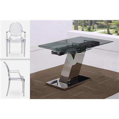 Ensemble Table de repas Design extensible AZZURA et 4 chaises