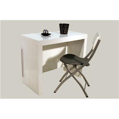 Console Extensible Milano Blanc + 4x Chaises Pegasso